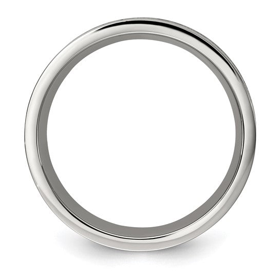 Stainless Steel and Black IP Design 8mm with Milgrain Edge Band