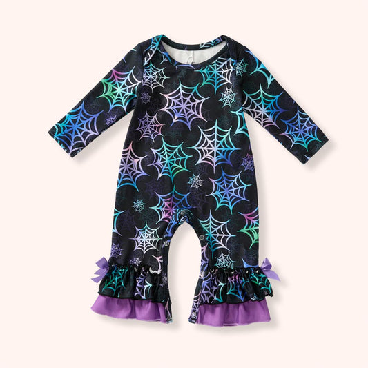 Web of Whimsy Girl Infant Romper 9-12 mos
