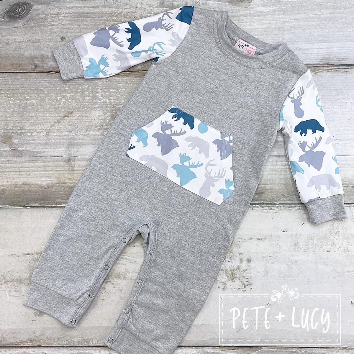 Wonderful Wildlife Boy Romper 9-12 mos