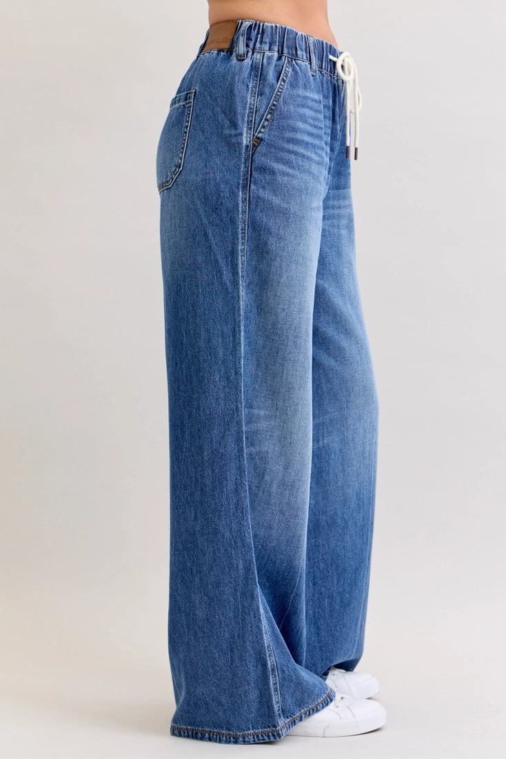 Palazzo Featherweight Rigid Elastic Waist - Dark