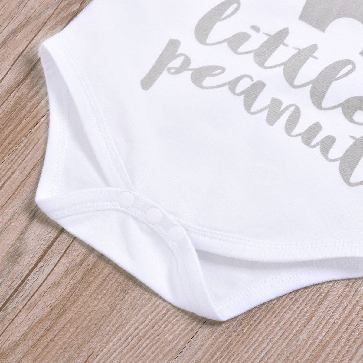 2-Piece Baby “LITTLE PEANUT” Bodysuit, Pants: Gray / 9-12 Months