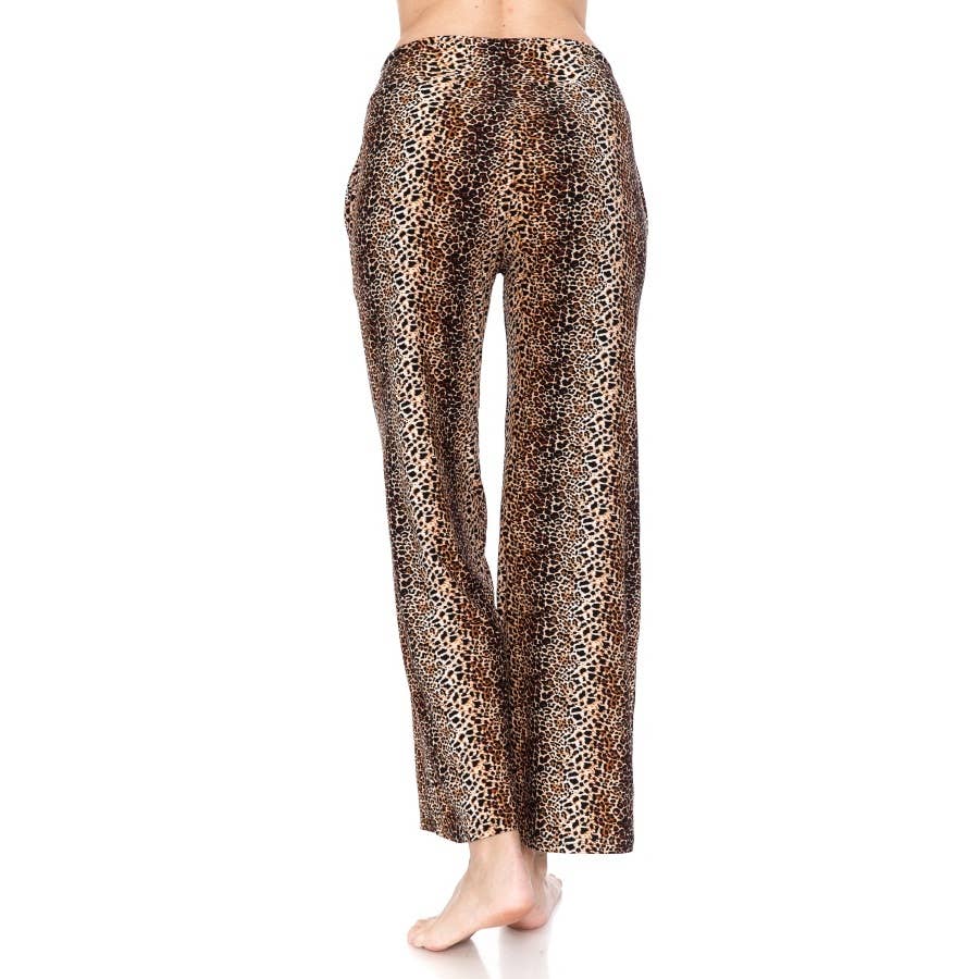 Buttery Soft Print Lounge Pants with Drawstring: Animal Print