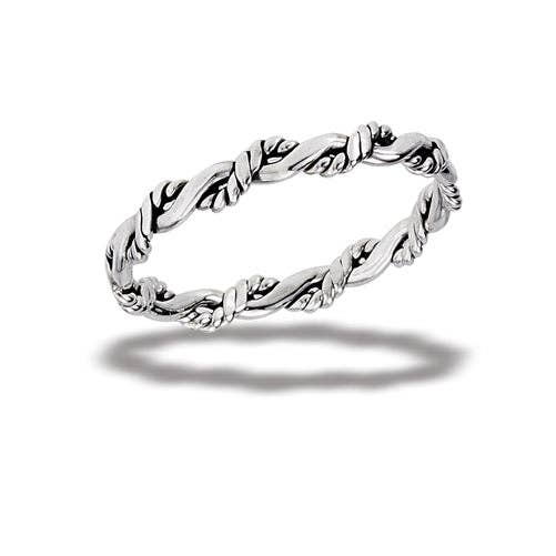 Sterling Silver Roped Twist Ring: Size 5
