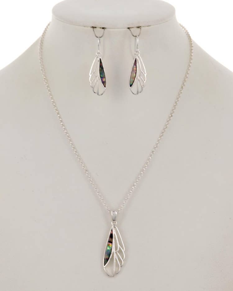 Dragonfly wing set displayed on a neck form