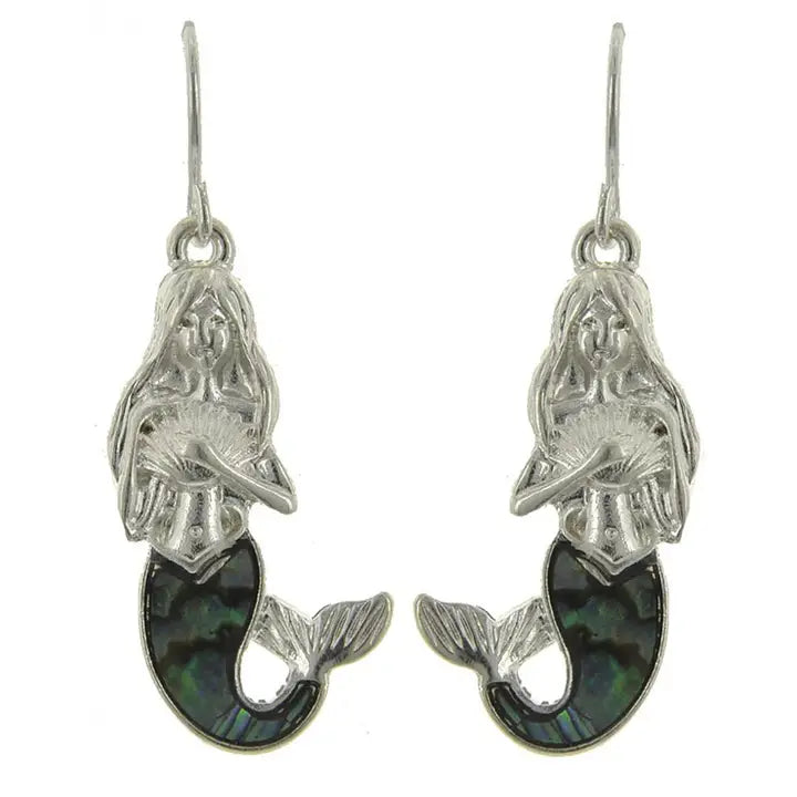 Abalone Mermaid Dangle Earrings