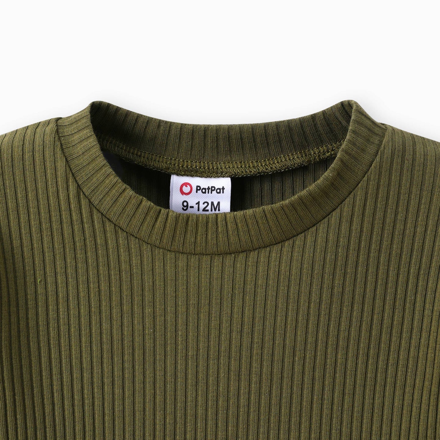 2pcs Baby Boy Solid Cotton Pullover and Dinosaur Pants Set: Green / 9-12 Months