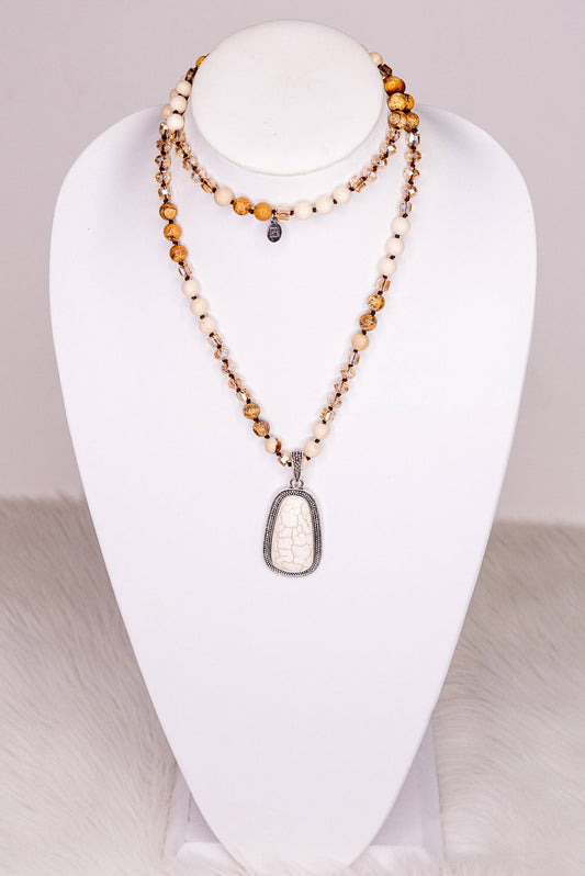 Adele Beaded Strand Necklace - White, photo 2 of 6