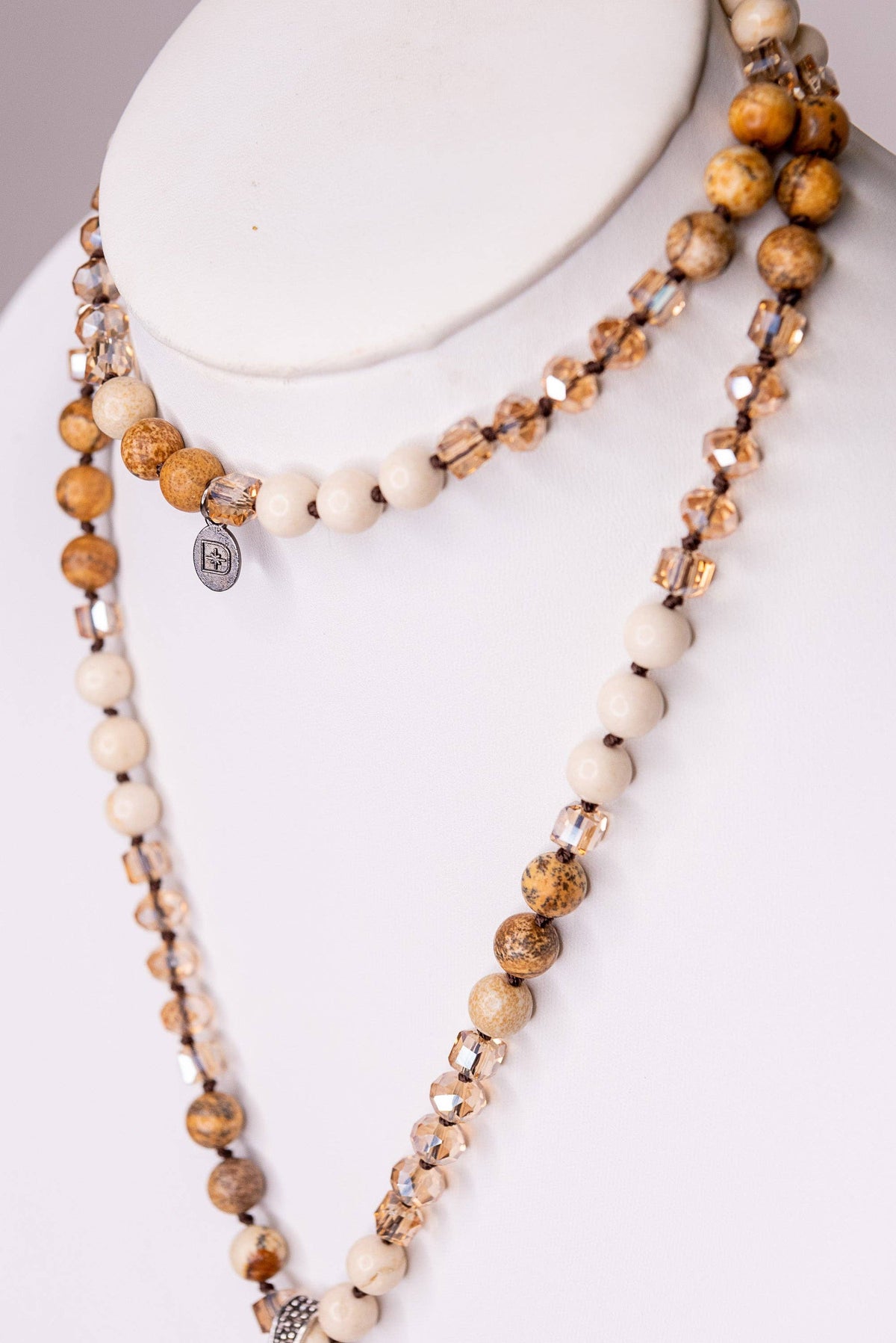 Adele Beaded Strand Necklace - White, photo 4 of 6