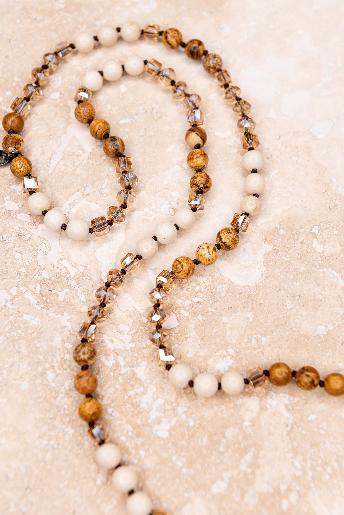 Adele Beaded Strand Necklace - White, photo 6 of 6