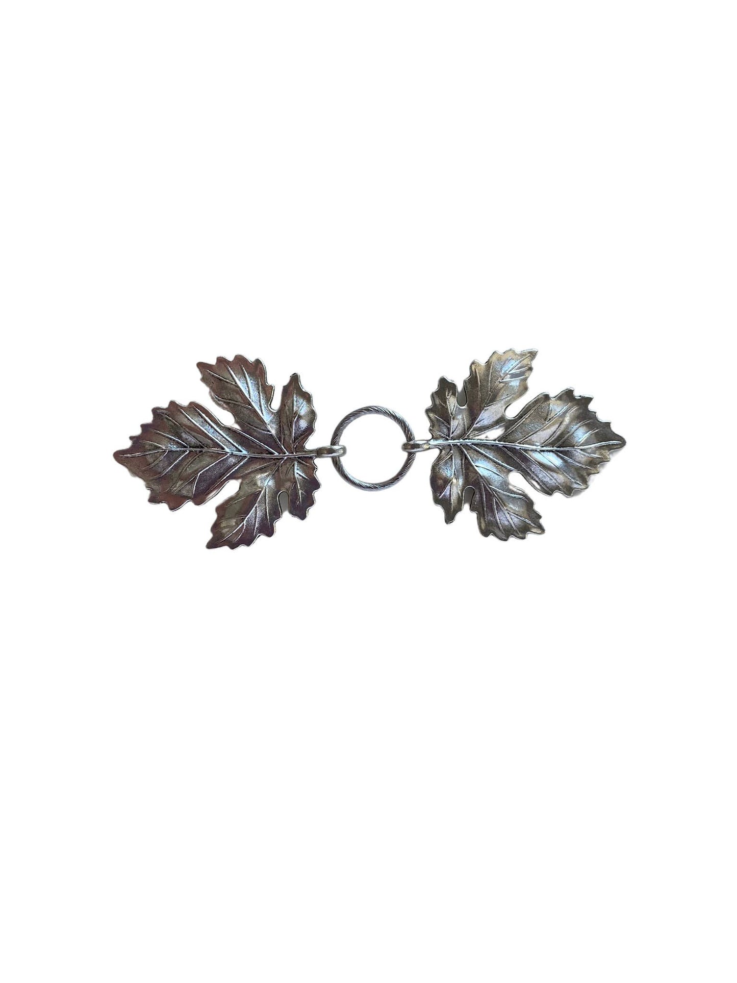 Dress Cinch Clips for Clothes, Silver Metal Leaves Boho