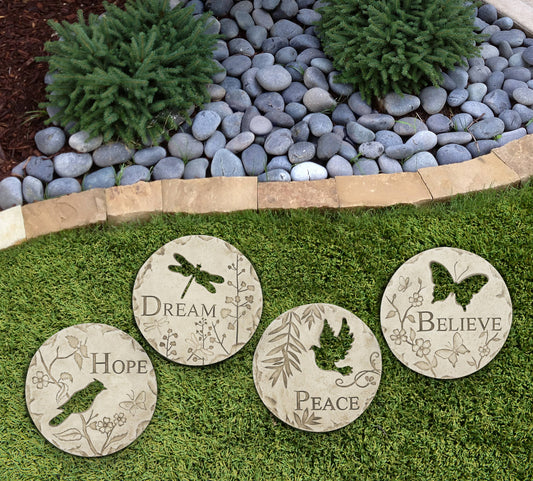 Alpine Corporation 10" Inspirational Garden Stepping Stones - Set of 4