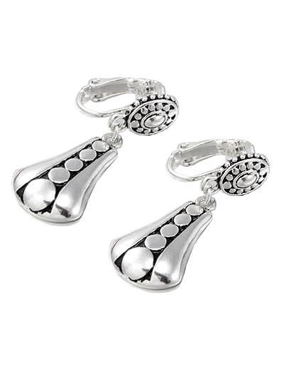 Side view of the circle earrings showing the clip-on backs