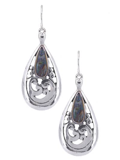 Same filigree teardrop earrings with clear stones; this listing is turquoise