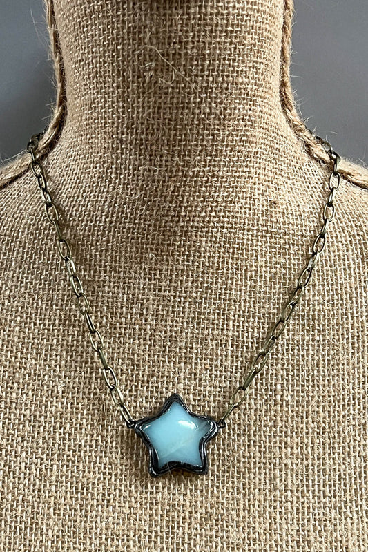 Aster Star Pendant Necklace - Amazonite