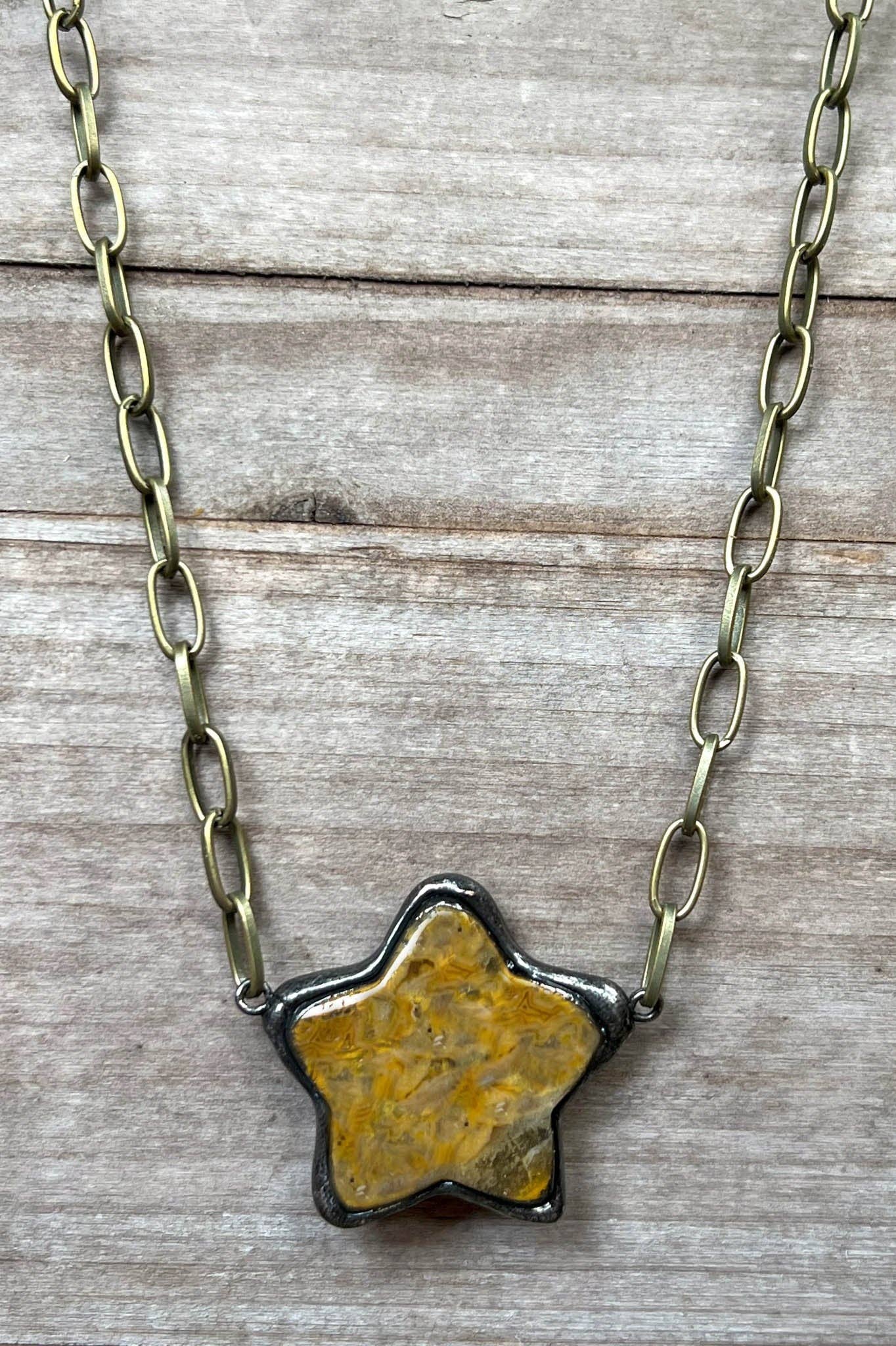 Aster Star Pendant Necklace - Taupe, photo 3 of 3