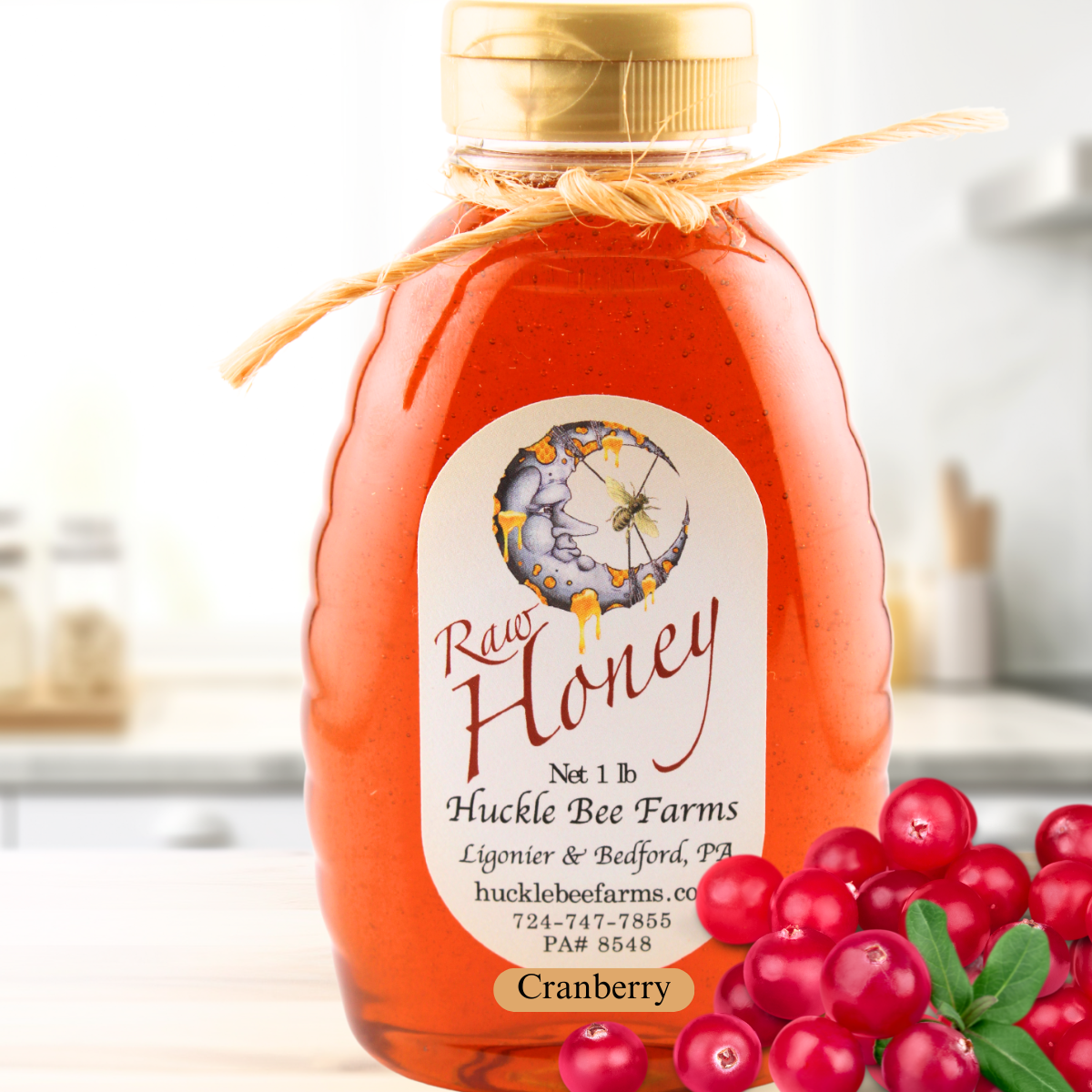 Cranberry Infused Honey: 1 Lb
