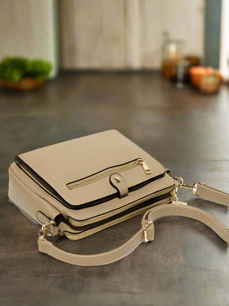 Triana Four Compartment Crossbody ~ Burgundy