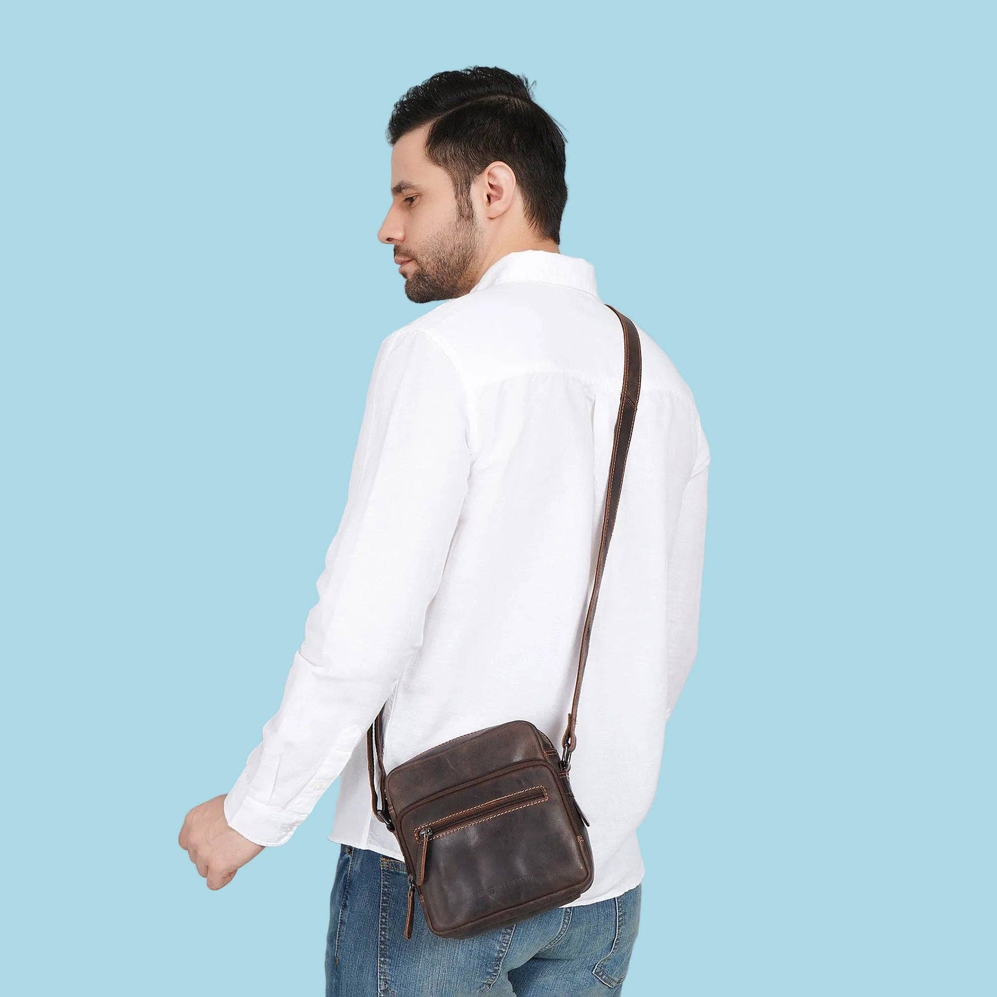 Cove Leather Crossbody Bag – Unisex – Brown