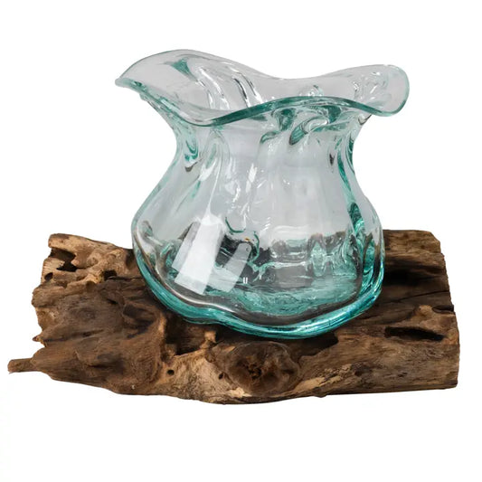 Molten Glass Vase 7" X 5"