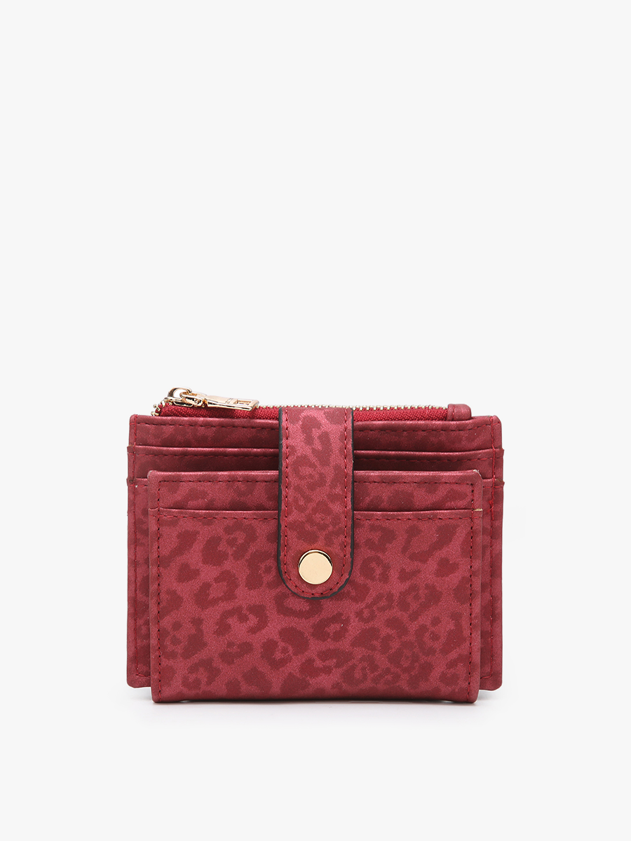 Sam Mini Snap Wallet/Card Holder: Cheetah-Red