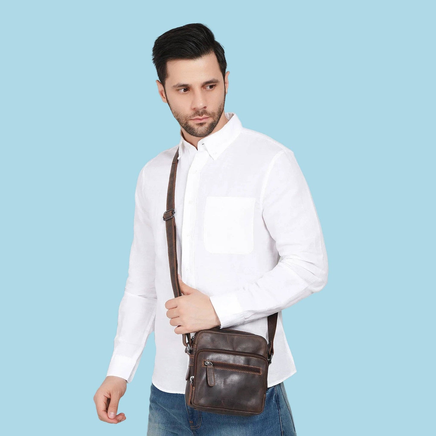 Cove Leather Crossbody Bag – Unisex – Brown