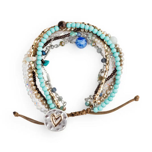 Beaded Love Bracelet - Turquoise
