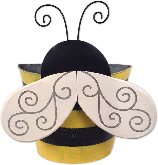 Bee Galvanized Metal Wall Planter