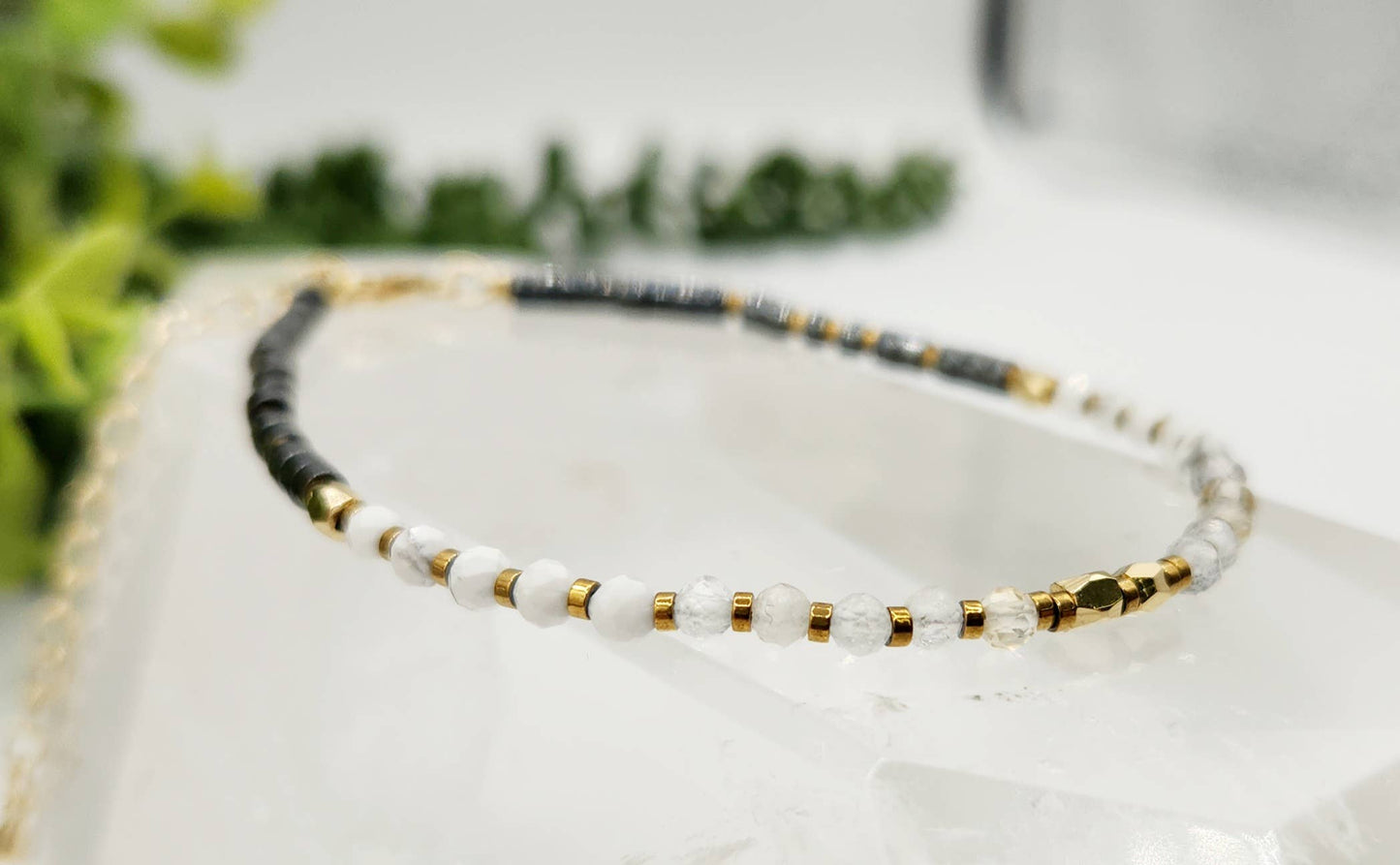 EMPATH PROTECTION-Citrine/White Howlite/Hematite Bracelet