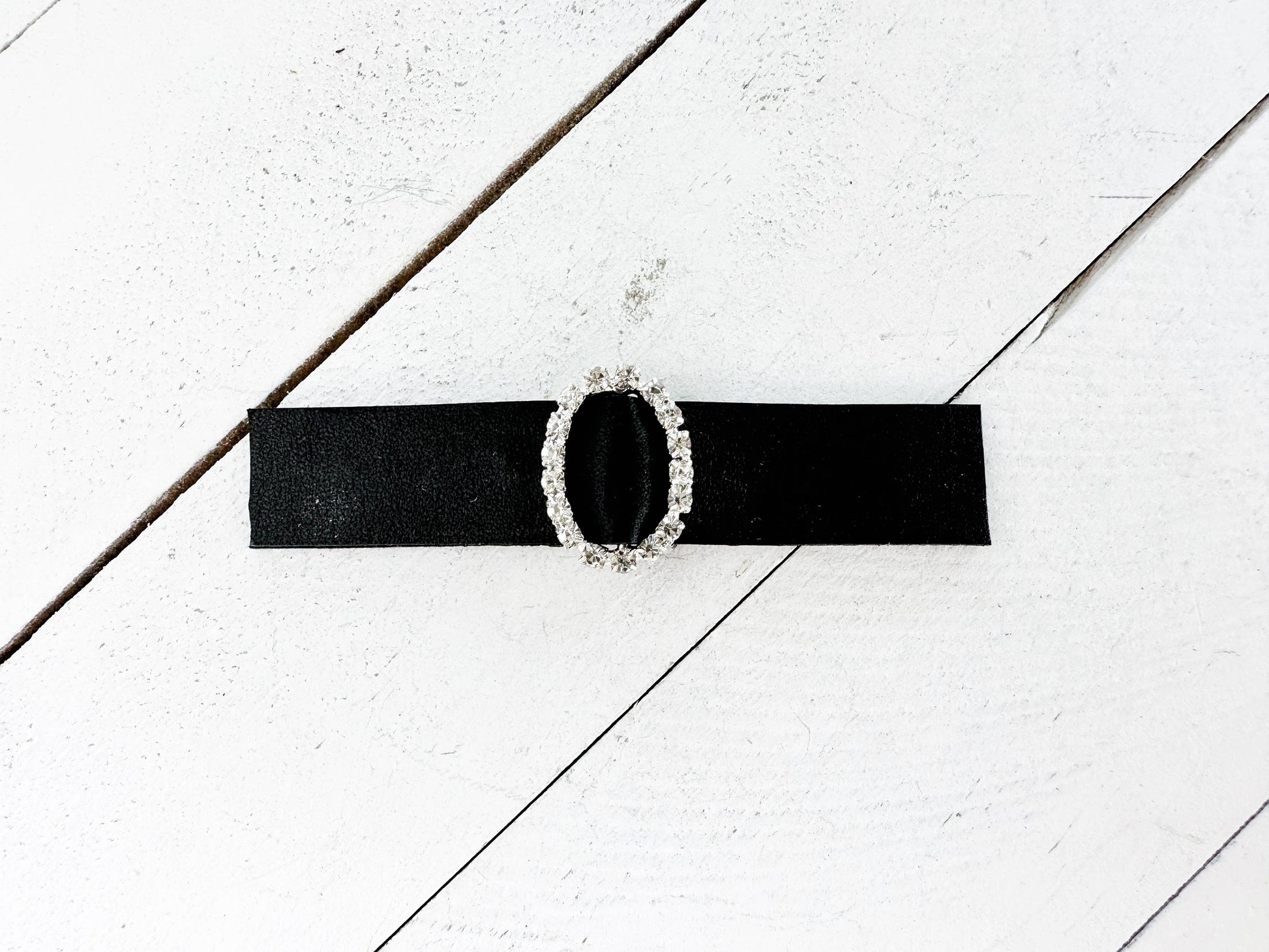 KardiKlips Cinch Clip - Black Leather & Rhinestones, photo 2 of 5