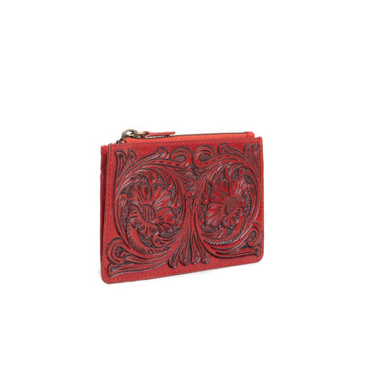 Bloom on the Range Western Card Wallet - Scarlet, genuine leather, photo 2 of 4
