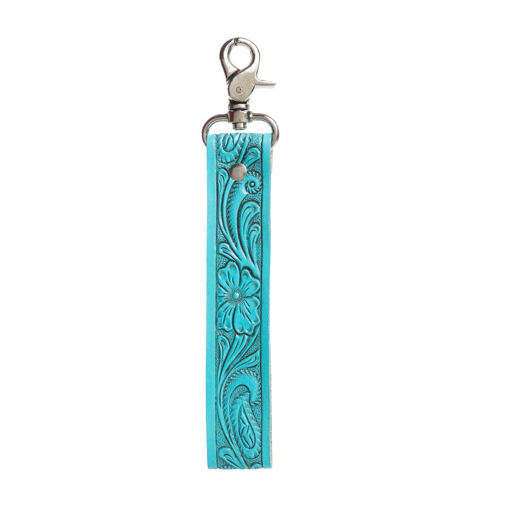 Blooming Meadow Western Key Fob - Turquoise, genuine leather, photo 3 of 3