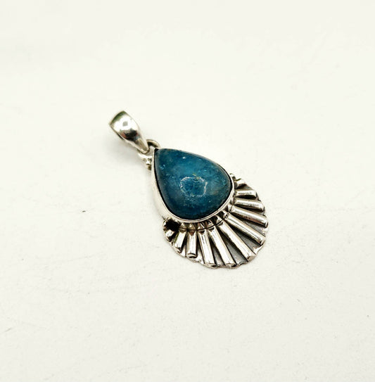 Blue Apatite Gemstone Pendant - Sterling Silver (925), photo 1 of 5