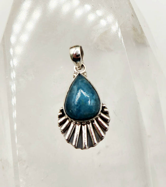 Blue Apatite Gemstone Pendant - Sterling Silver (925), photo 2 of 5