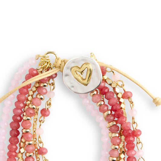 Blush pink beaded Love bracelet by Demdaco, 7 inches, photo 2 of 3