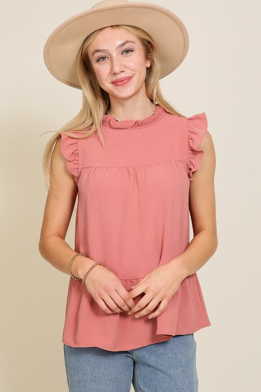 Boho Babydoll Airflow Top - Mauve