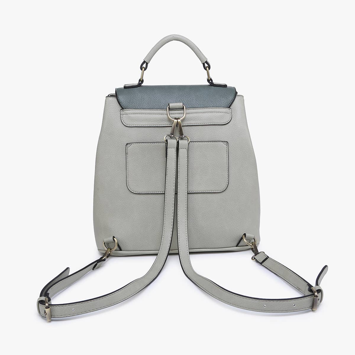 Light khaki vegan leather convertible backpack and shoulder bag, photo 3 of 4