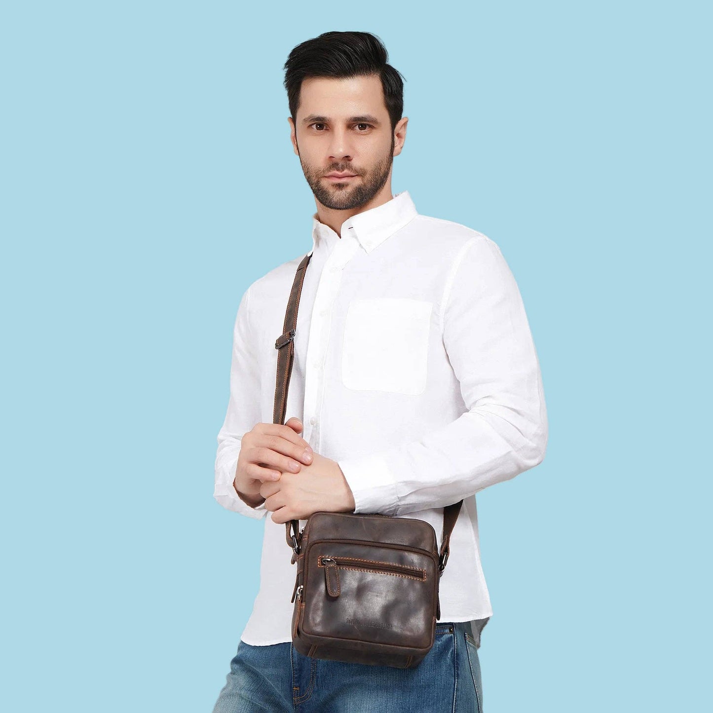 Cove Leather Crossbody Bag – Unisex – Brown