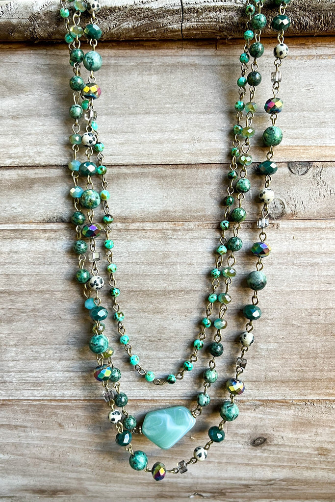 Camden Convertible Beaded Necklace - African Turquoise, photo 3 of 3