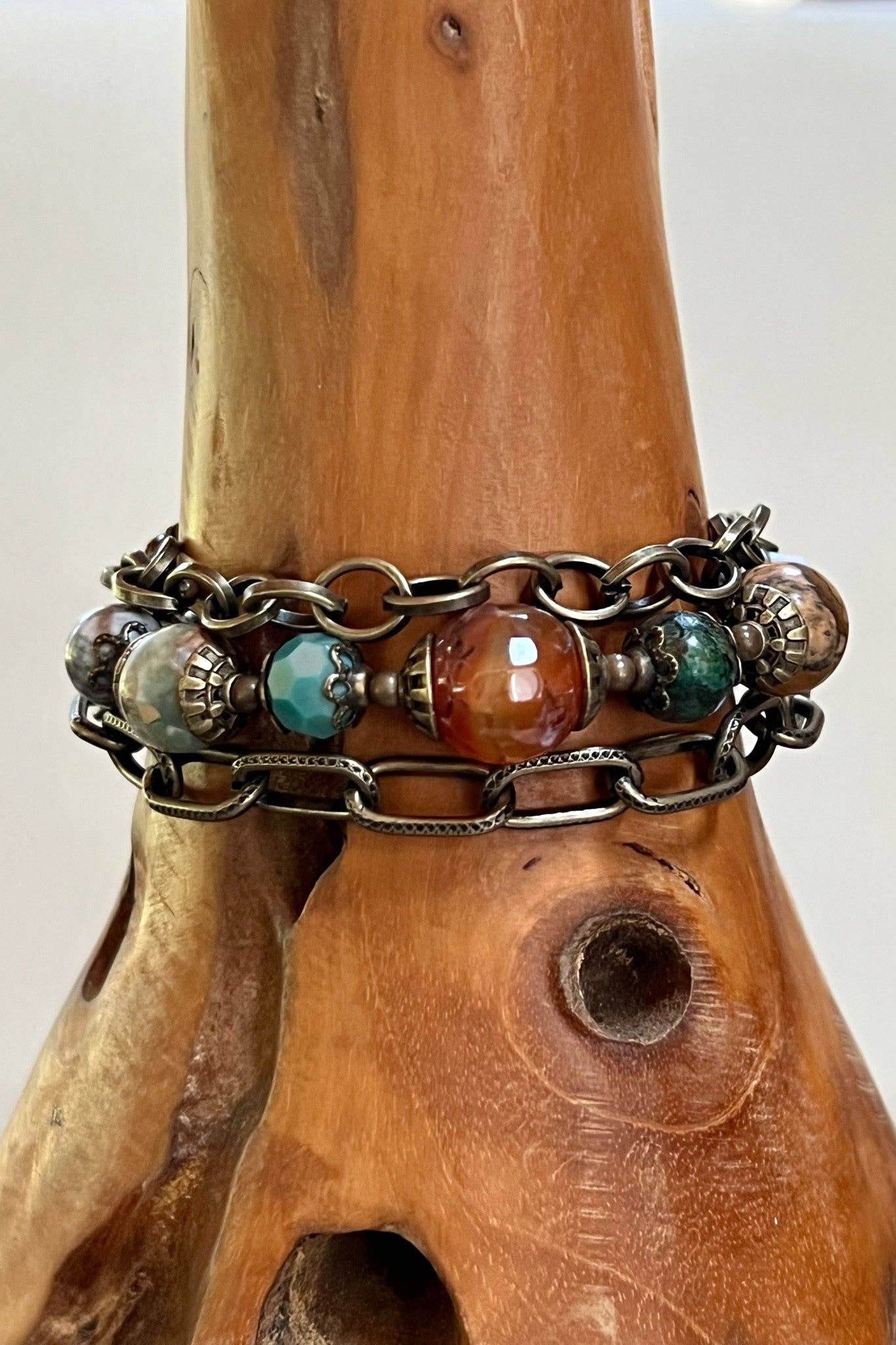 Carter 3-Layer Beaded Bracelet - Bronze