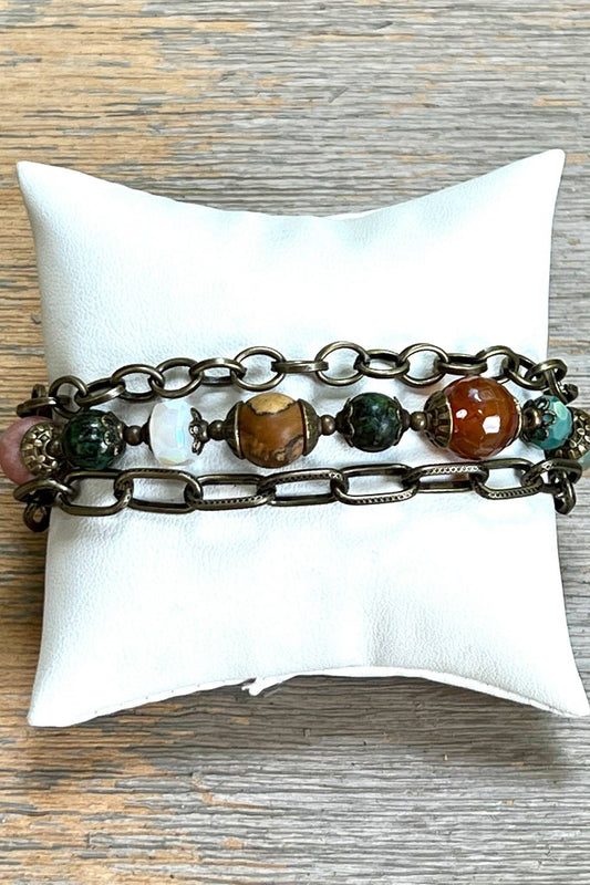 Carter 3-Layer Beaded Bracelet - Bronze, photo 2 of 4