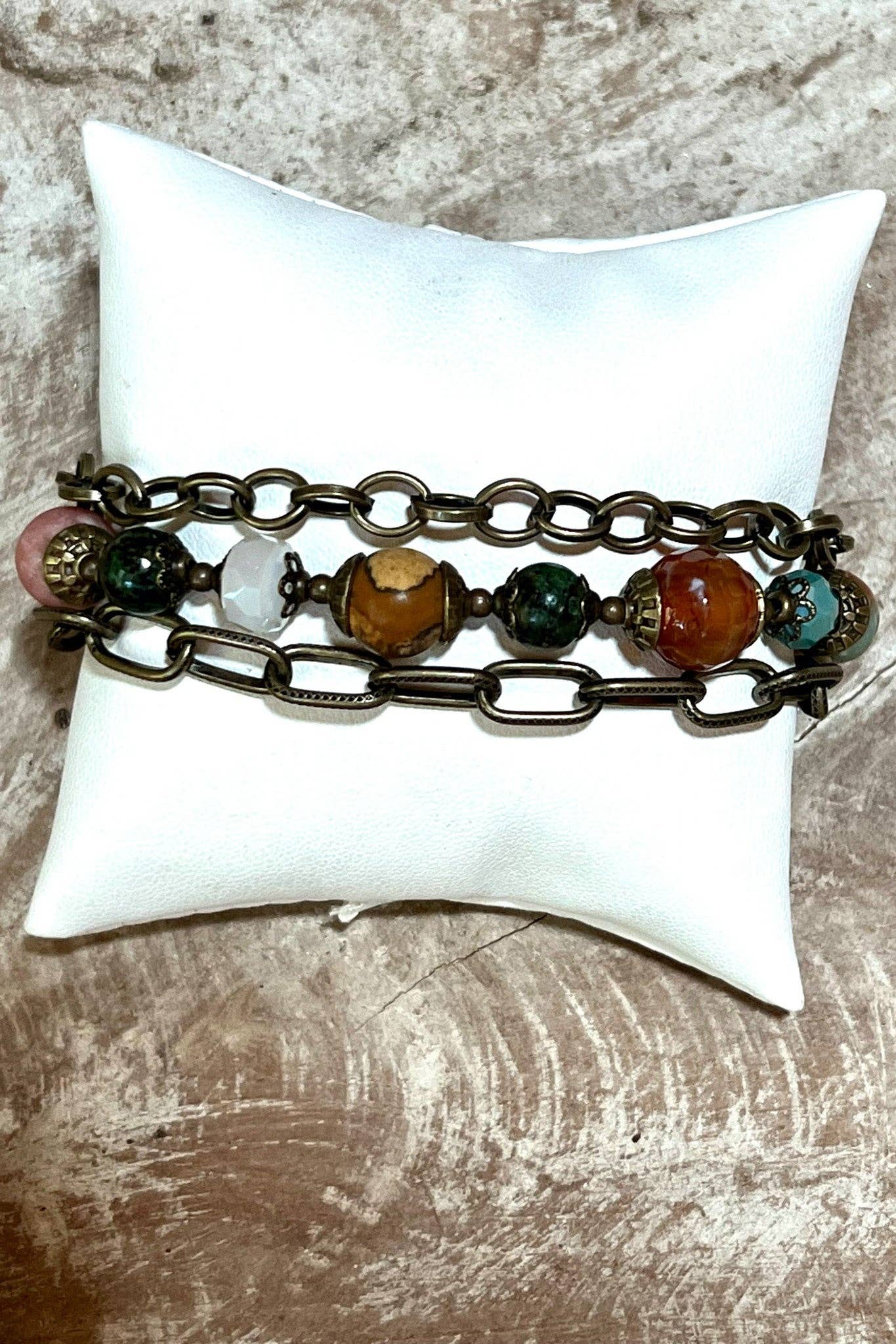 Carter 3-Layer Beaded Bracelet - Bronze, photo 3 of 4