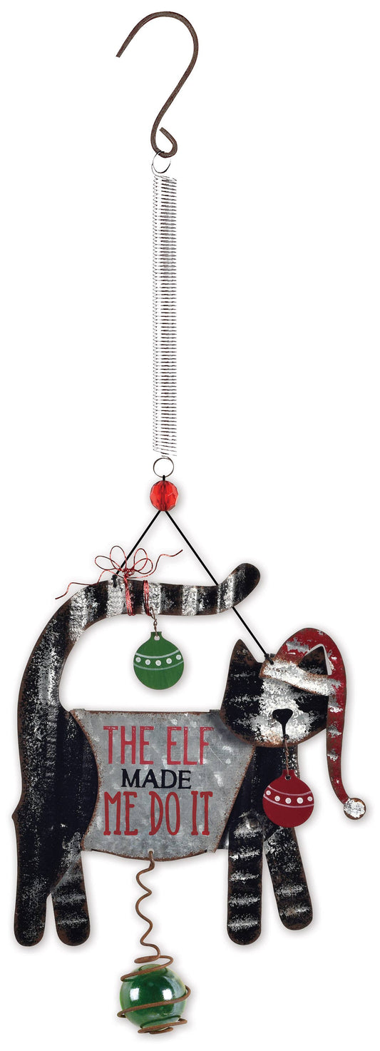 Christmas cat bouncy on a springy wire