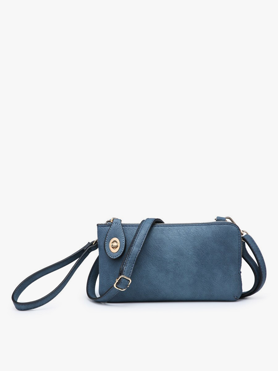 Kendall Crossbody/Wristlet w/ Twist Lock Closure: Indigo