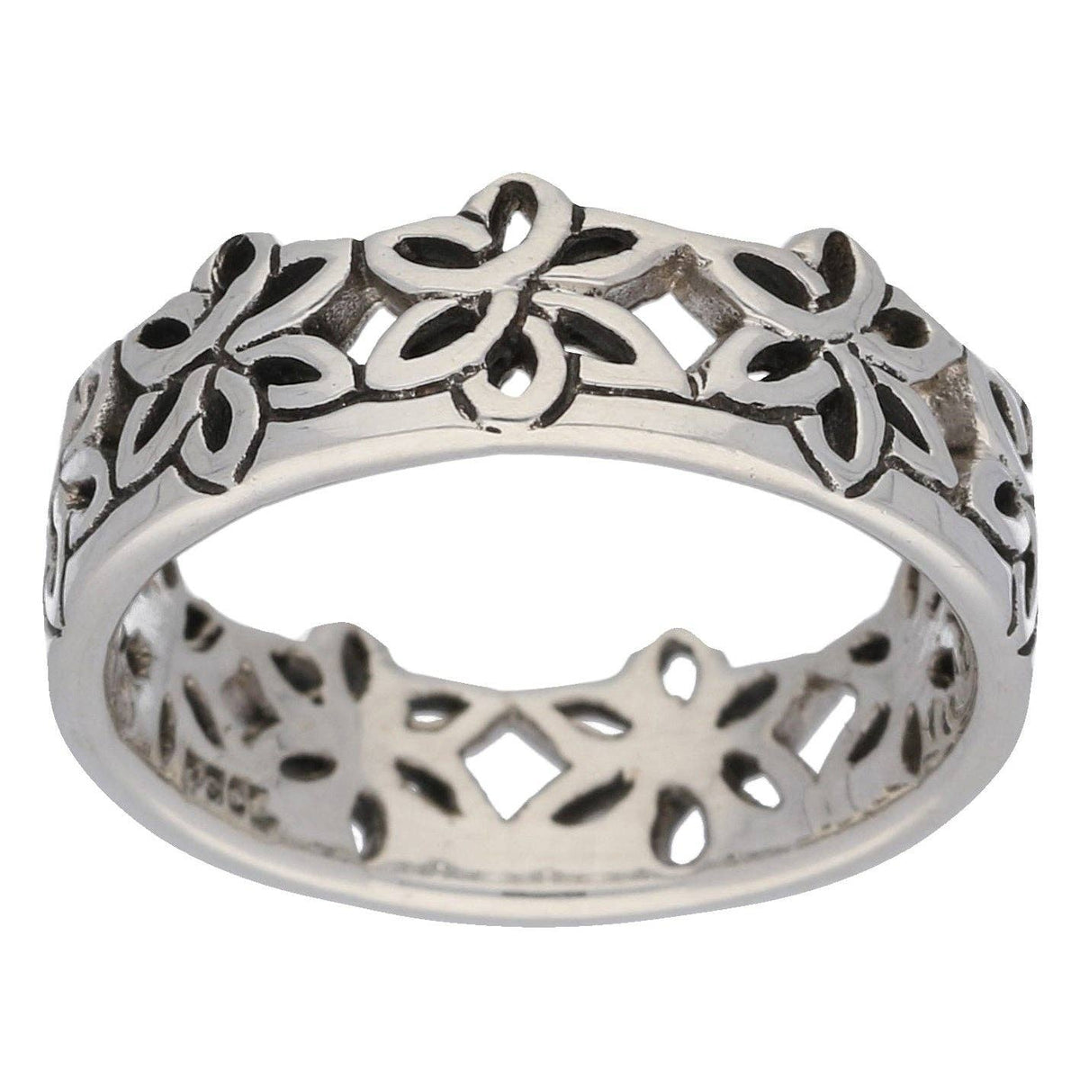 Sterling Silver Celtic Flower Knotwork Band Ring - Size 10, photo 1 of 3