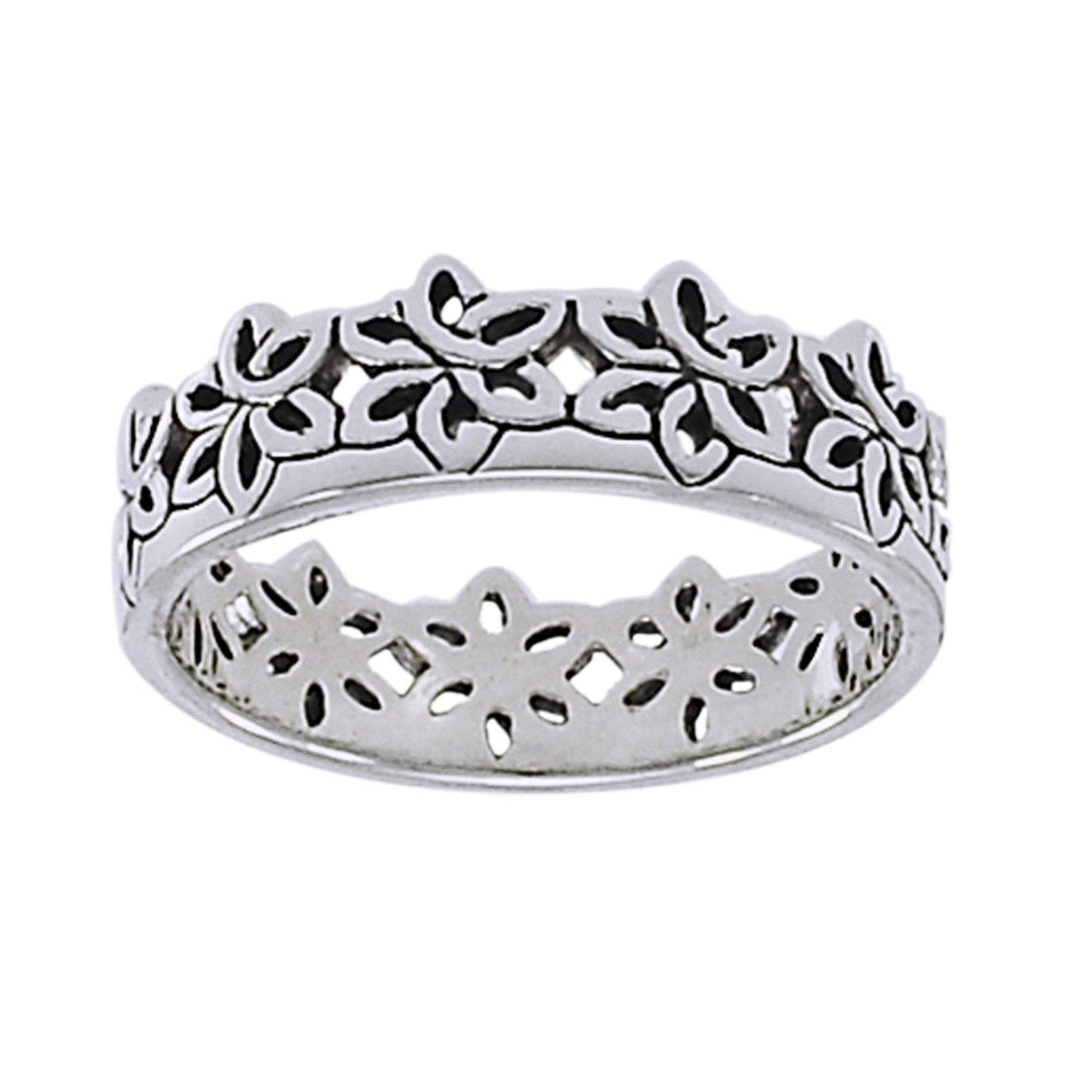 Sterling Silver Celtic Flower Knotwork Band Ring - Size 10, photo 3 of 3