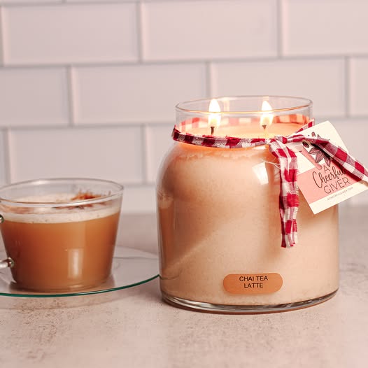 Chai Tea Latte 34 oz jar candle by A Cheerful Giver