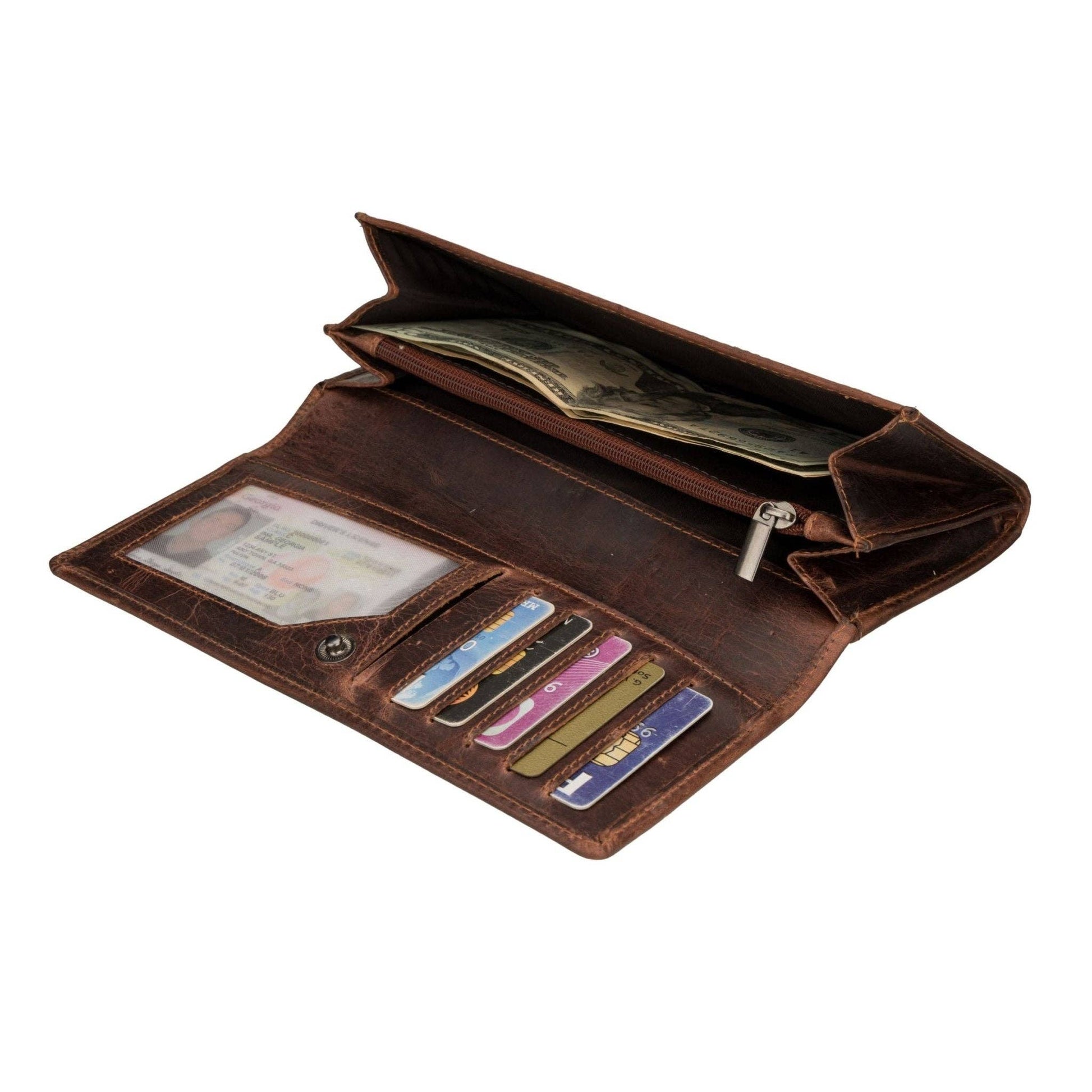 Charlotte Full-Grain Leather RFID Wallet - Women's, Chestnut, photo 2 of 7