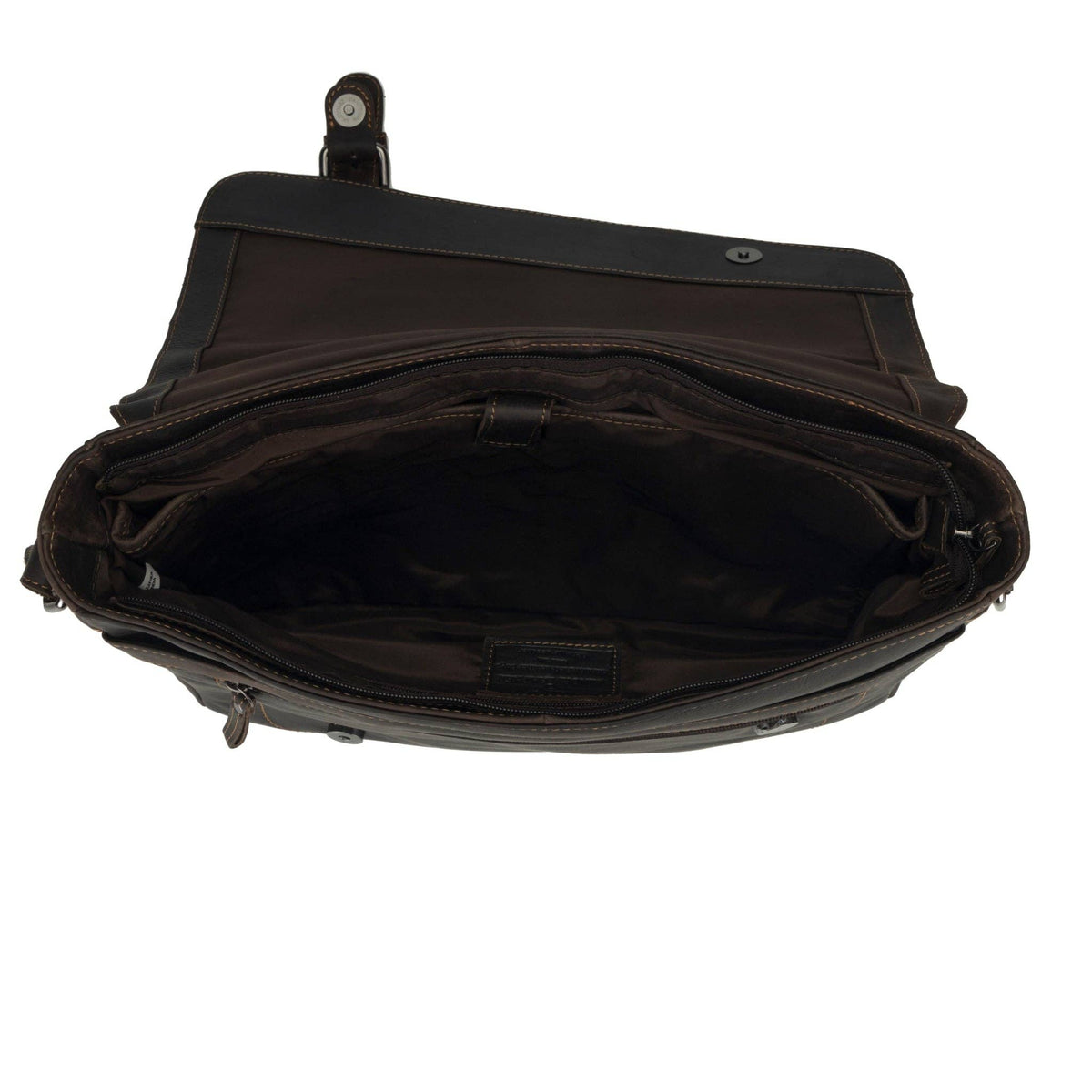 Chicago Full-Grain Leather Messenger Bag 14" - Brown, photo 3 of 7