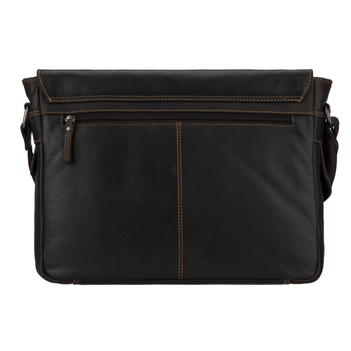 Chicago Full-Grain Leather Messenger Bag 14" - Brown, photo 7 of 7