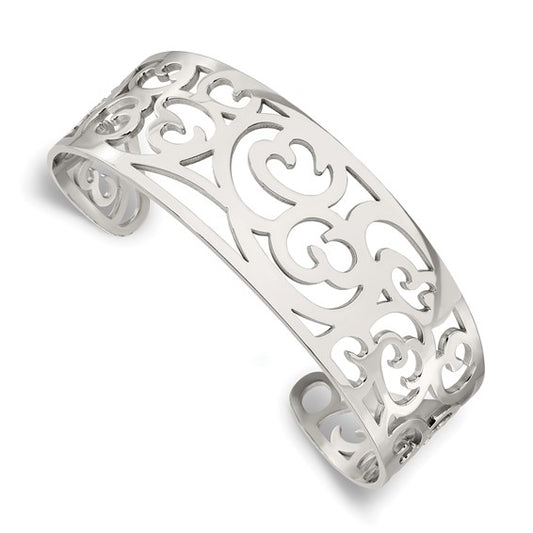 Chisel Stainless Steel Polished Fancy Cuff Bracelet, photo 1 of 2